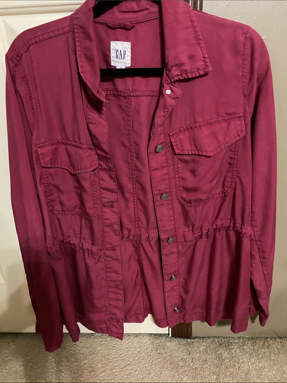 GAP Women's Deep Raspberry Utility Jacket